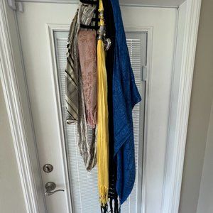 Bundle of 6 Assorted Scarves, Yellow Scarf Embellished